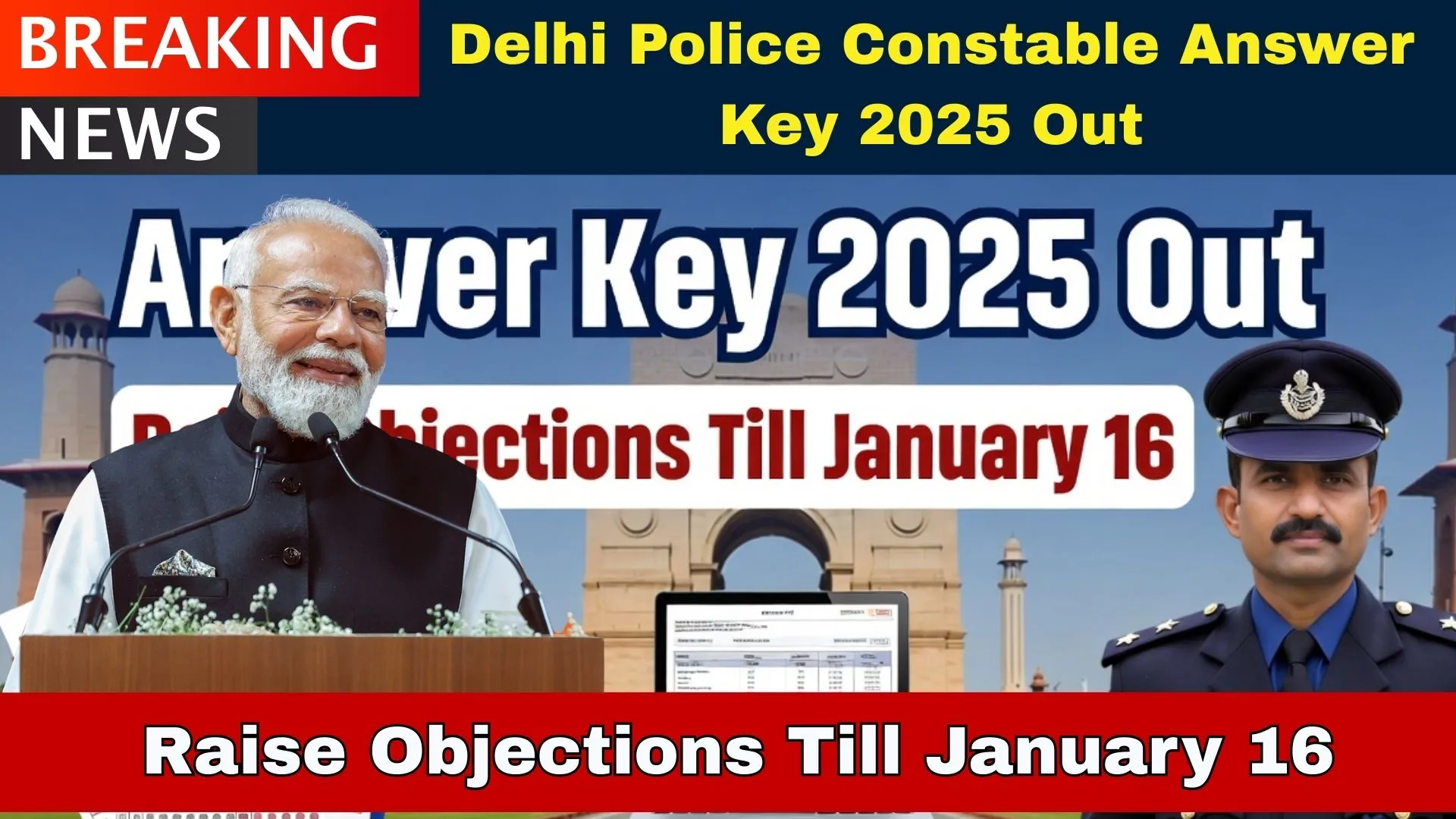 Delhi Police Constable Answer Key 2025 Out – Raise Objections Till January 16